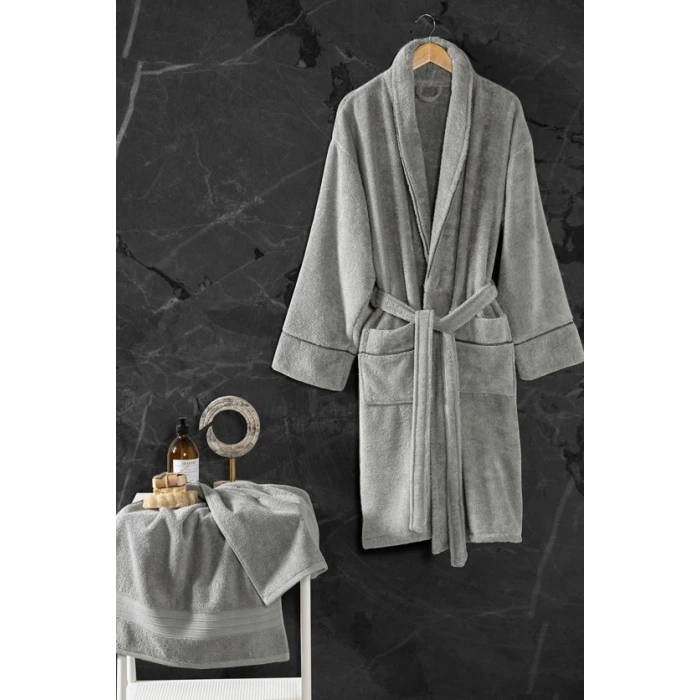 Exclusive Single Bornoz Seti Gri L/xl 8680108069134