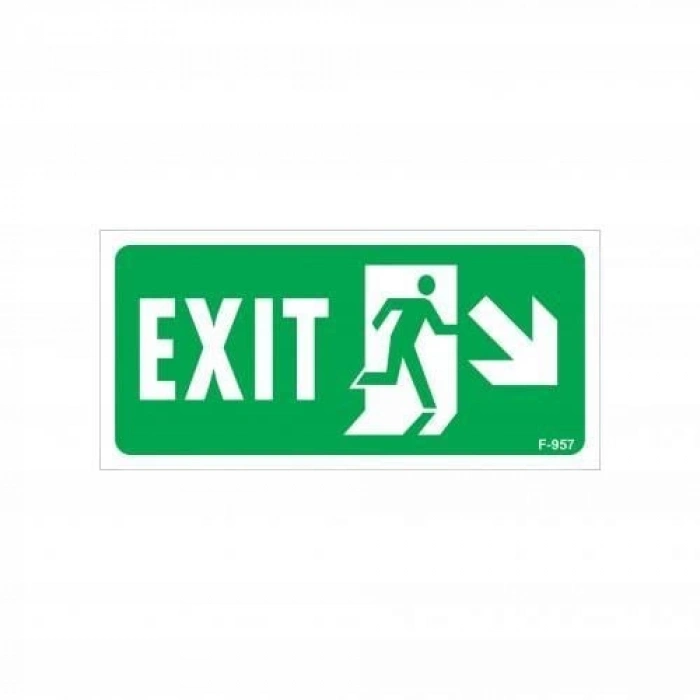 Exit Sağ Aşağı Uyarı Levhası 17,5x25 KOD:957
