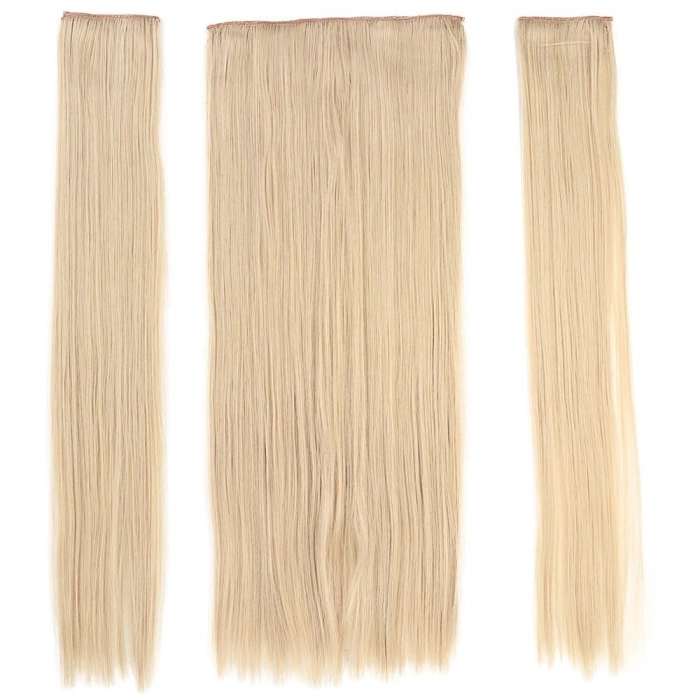 Fiber Sentetik Düz Yarım Ay + 2 Yan Çıt Çıt / Kumral Beyaz Platin Röfleli