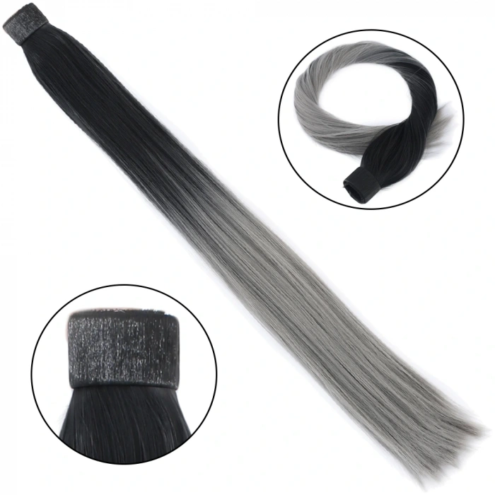 Fiber Sentetik Sihirli At Kuyruğu / Siyah / Gri Ombreli