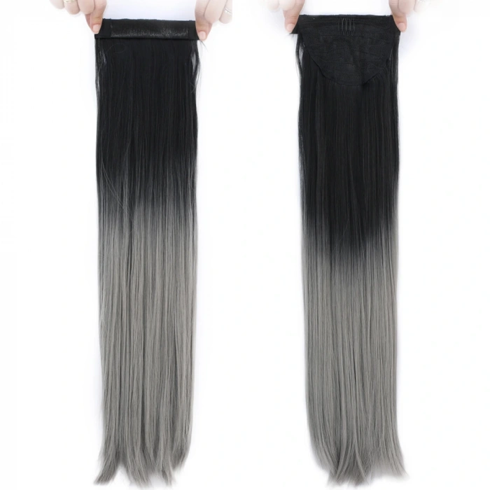 Fiber Sentetik Sihirli At Kuyruğu / Siyah / Gri Ombreli