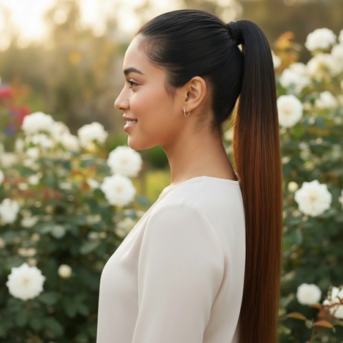 Fiber Sentetik Sihirli At Kuyruğu / Siyah / Karamel Ombreli