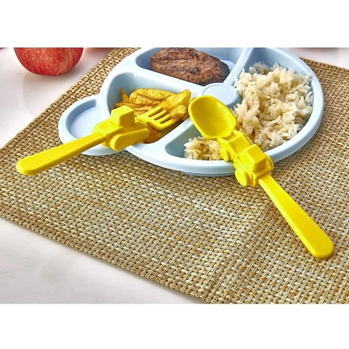 Figürlü  Çatal Kaşık Seti - Sarı