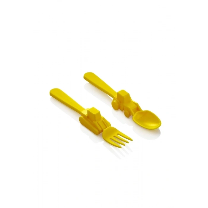 Figürlü  Çatal Kaşık Seti - Sarı