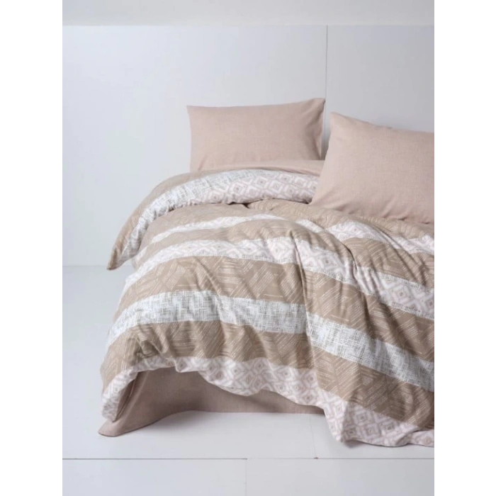 Flanel Nev Takımı Çift Kişilik Arrow Krem