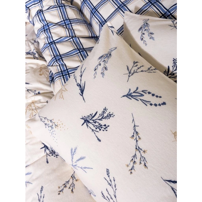 Flanel Nev Takımı Çift Kişilik Lavanid Mavi