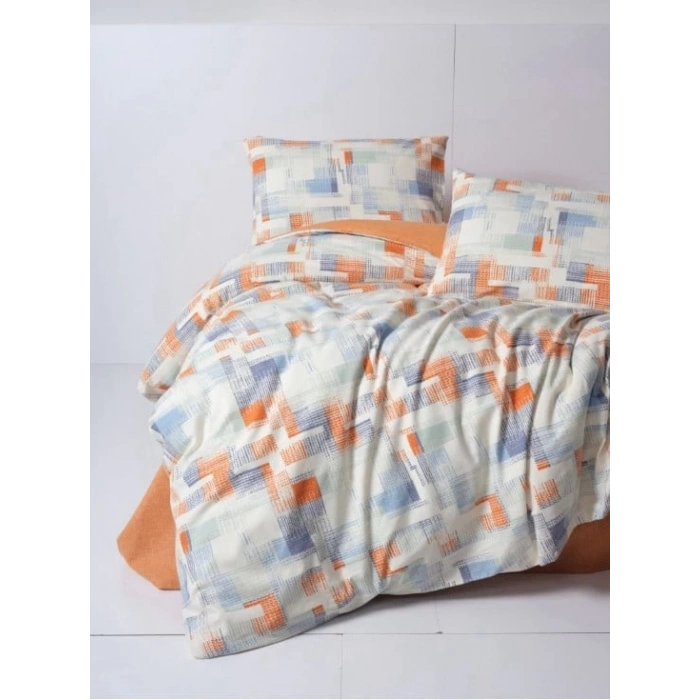 Flanel Nev Takımı Çift Kişilik Rina Kiremit