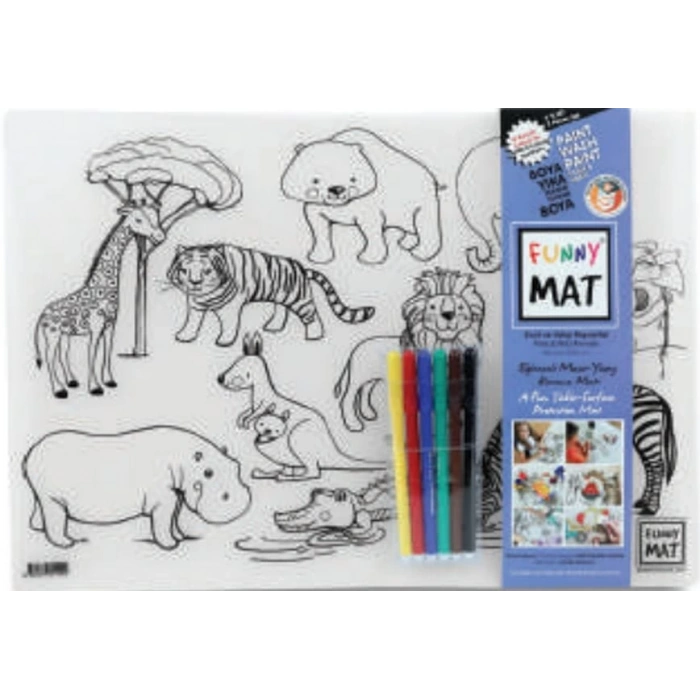 Funny Mat - Evcil Hayvanlar Ve Vahşi Hayvanlar 6Lı Kalem Hediyeli 30 x 40 cm