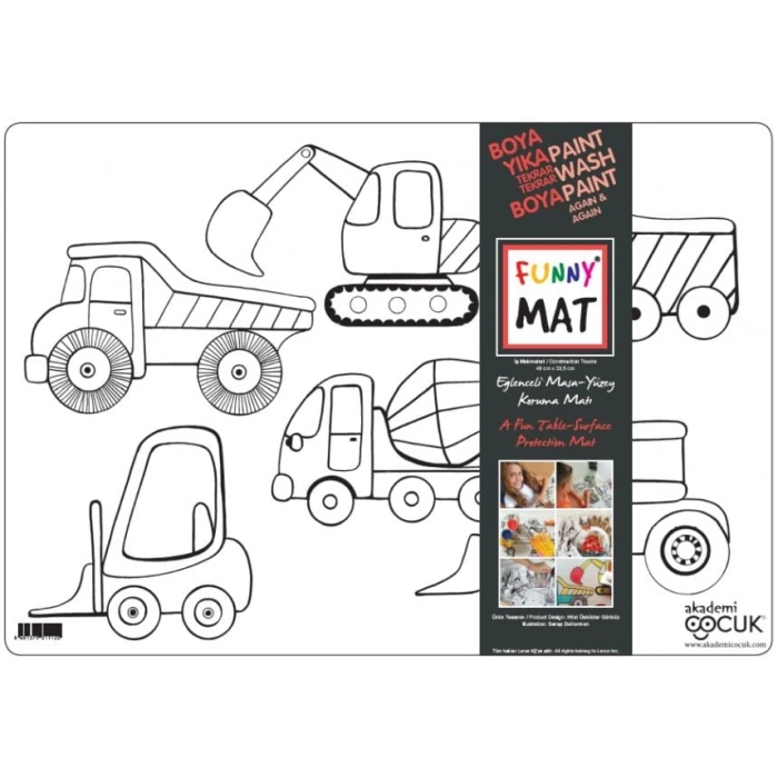 Funny Mat - İş Makineleri - 33,5x48cm