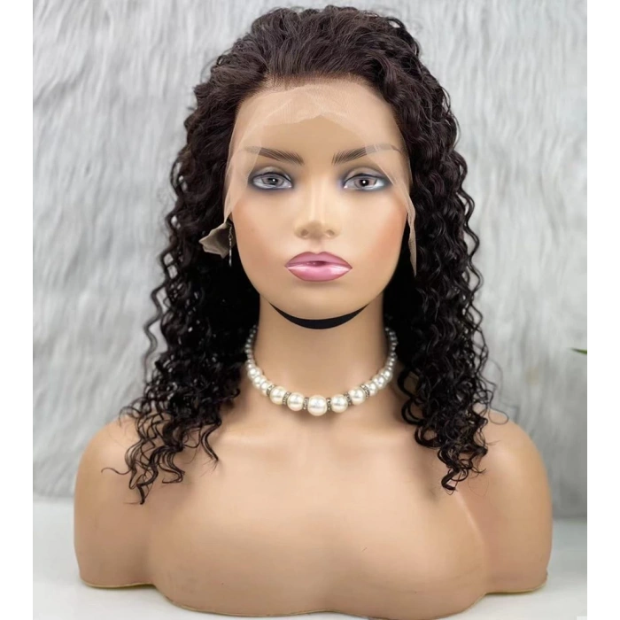 Gerçek Front Lace Tül Peruk / Afro Dalga / Doğal 50/55cm