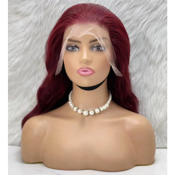 Gerçek Front Lace Tül Peruk / Dalgalı / Koyu Kızıl 70/75cm