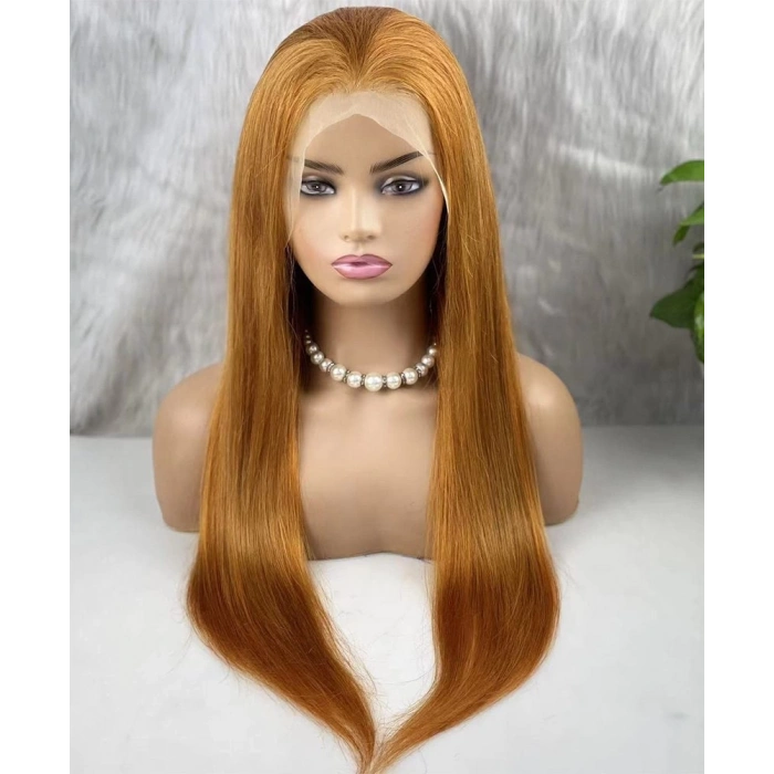 Gerçek Front Lace Tül Peruk / Düz / Bakır 70/75cm