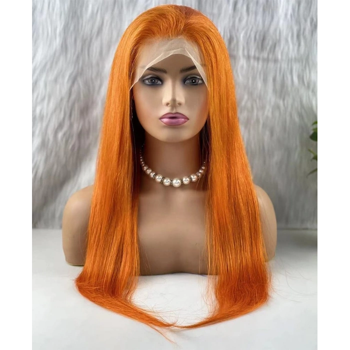 Gerçek Front Lace Tül Peruk / Düz / Canlı Bakır 70/75cm