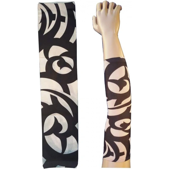 Giyilebilir Kol Dövmesi Çorap Dövme 3D Baskılı Kol Bacak Dövme 2 Adet Model 5