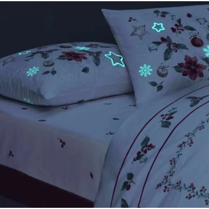 Glow Parlayan Çift Kişilik Nev Takımı Charm Kırmızı