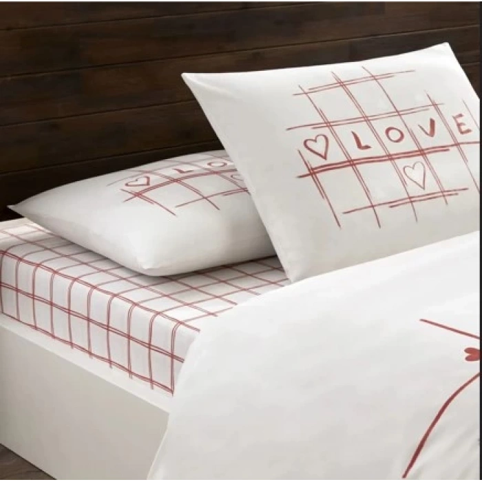 Glow Parlayan Çift Kişilik Nev Takımı Romenta Kırmızı