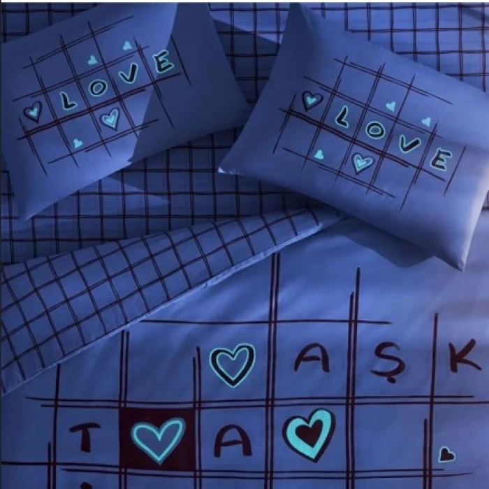 Glow Parlayan Çift Kişilik Nev Takımı Romenta Kırmızı