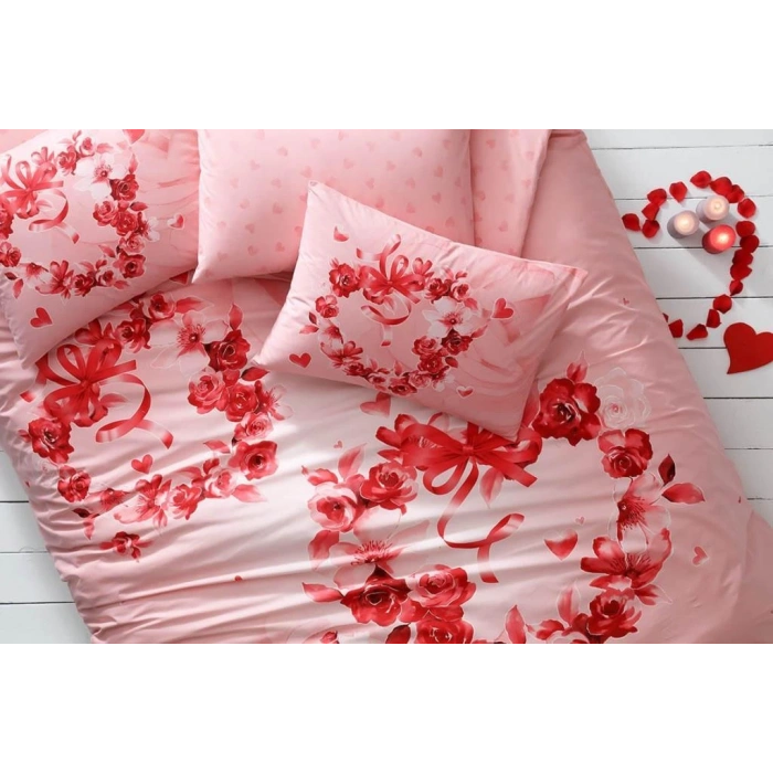 Glow Parlayan Çift Kişilik Ranforce Nev Takımı Roses Pembe