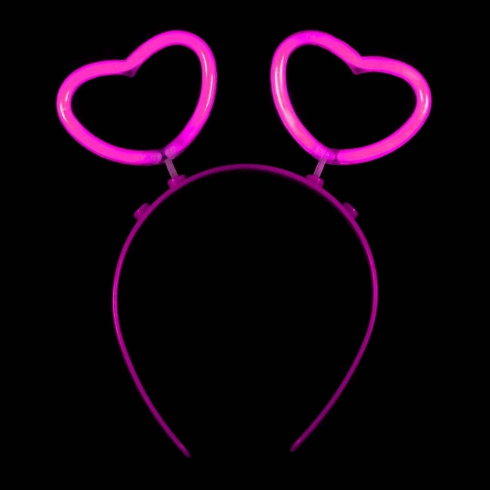 Glow Karanlıkta Yanan Fosforlu Kalp Taç 12 Adet