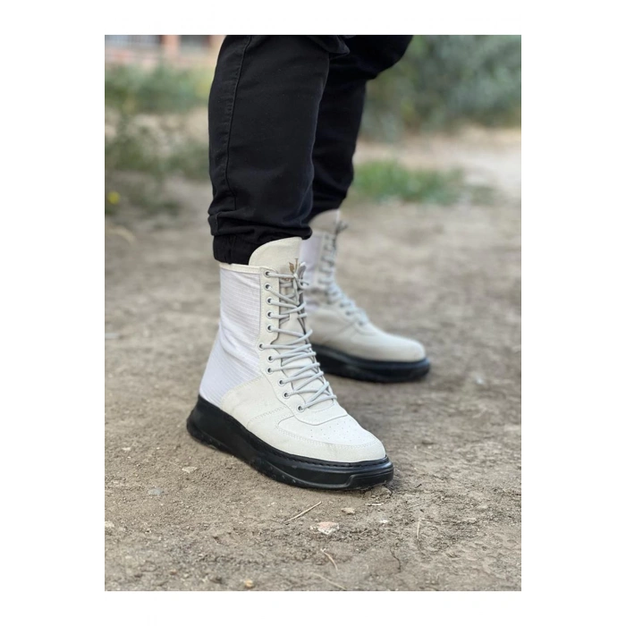 Gri Kömür Süet Uzun Bağcıklı  Bot