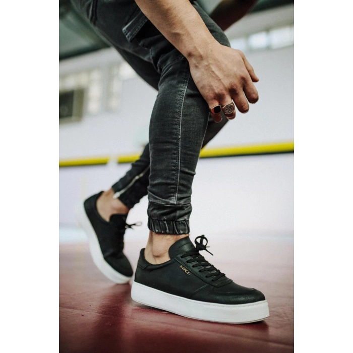 Günlük Ayakkabı  Siyah (Beyaz Taban)