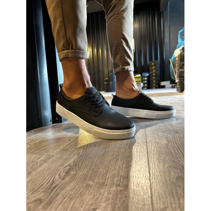 Günlük Ayakkabı  Siyah (Beyaz Taban)