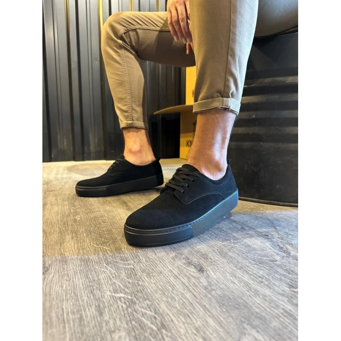 Günlük Ayakkabı  Siyah Süet (Siyah Taban)