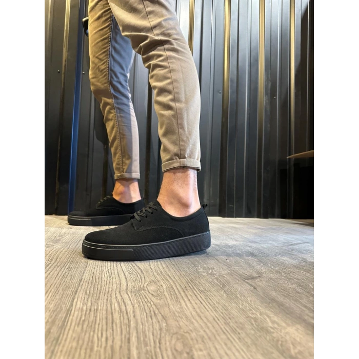 Günlük Ayakkabı  Siyah Süet (Siyah Taban)