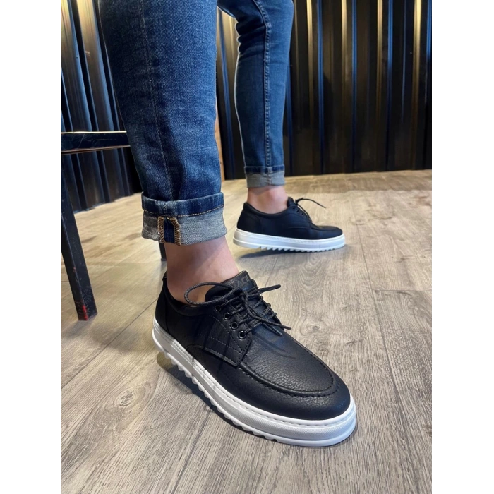 Günlük Ayakkabı T Siyah (Beyaz Taban)