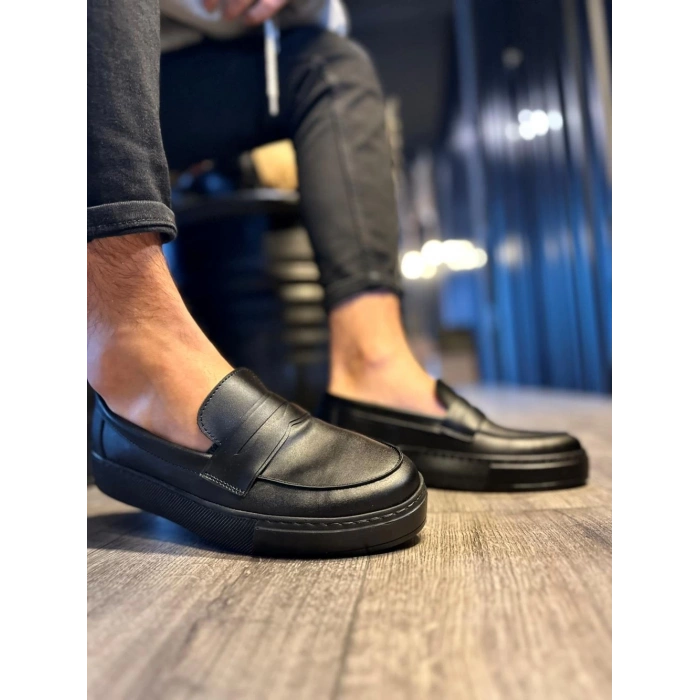 Günlük Klasik Ayakkabı  Siyah (Siyah Taban)