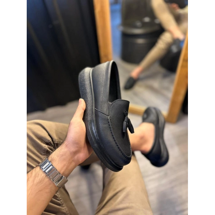 Günlük Spor Klasik Ayakkabı  Siyah (Siyah Taban)