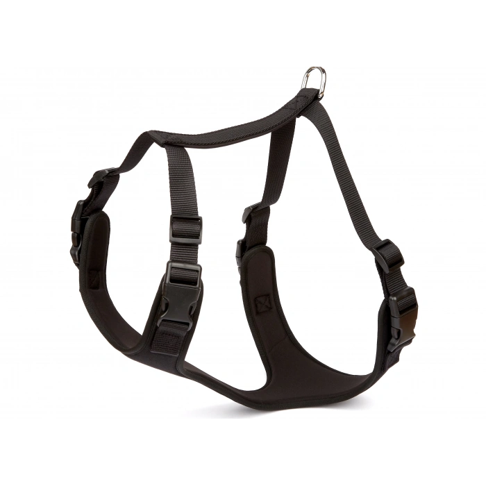 Havalı Ped Dokuma Köpek Göğüs Tasması 50/70 cm Siyah