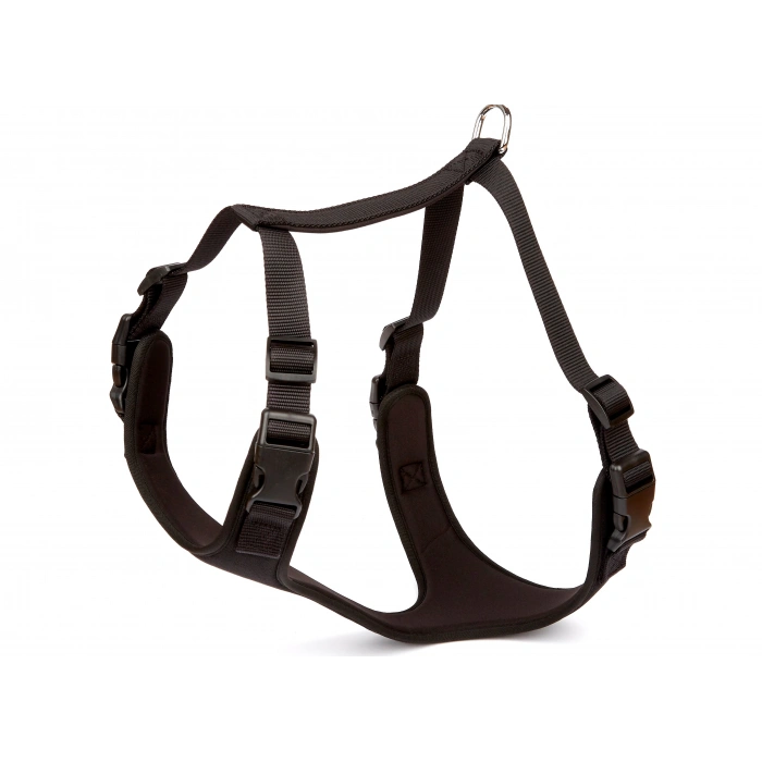 Havalı Ped Dokuma Köpek Göğüs Tasması 50/70 cm Siyah