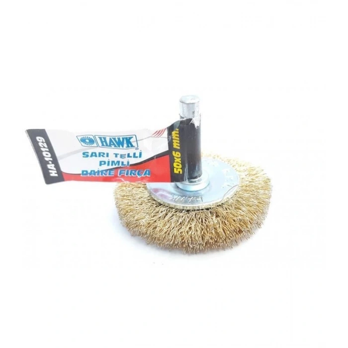 HA10129 Pimli Sarı Tel Daire Fırça 50x6 mm