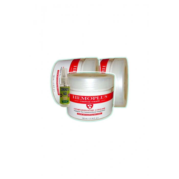 Hemoplus 3x100 ml Hemeroid Ba.sur Kremi + 30 ml Çörek Otu Yağı ile