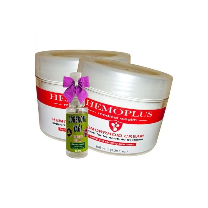 Hemoplus Bakım Kremi 100 ml x 2 adet + Çörek Otu Yağı 30 ml
