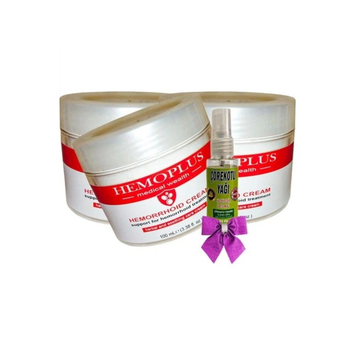 Hemoplus Bakım Kremi 100 ml x 3 adet + Çörek Otu Yağı 30 ml