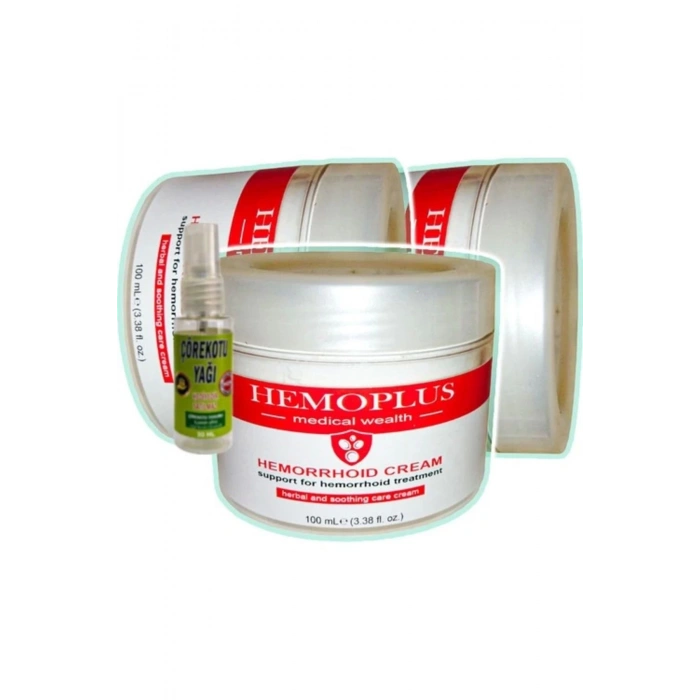 Hemoplus Krem 100 ml x 3 adet + Çörek Otu Yağı 30 ml