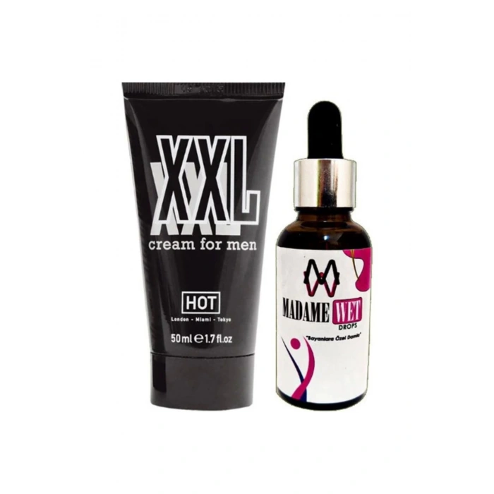Hotxxl 50 ml Erkeklere Çap Boy Krem + Yanında 1 Şişe Madamewet Kadını Içecek