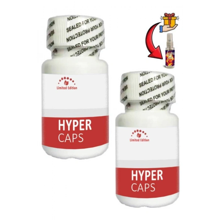 Hyper Erkekler İçin li ve Performansa sel Takviye 15li x 2 ad+Lustra Masaj Yağı