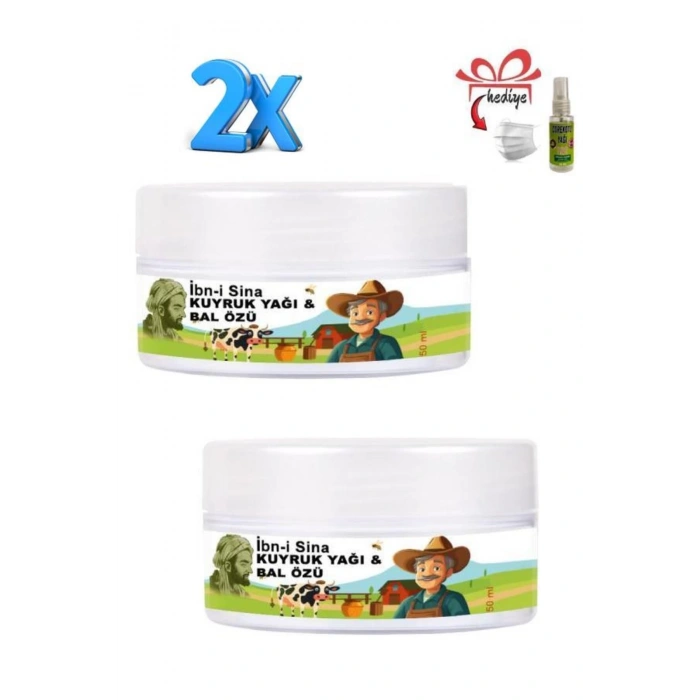 İbn-i Sina Vücudunuza Teskin Edici Kuyruk Yağı&Bal Özü Bakım Kremi 50 ml x 2 ad + Çörek Otu Yağ ile