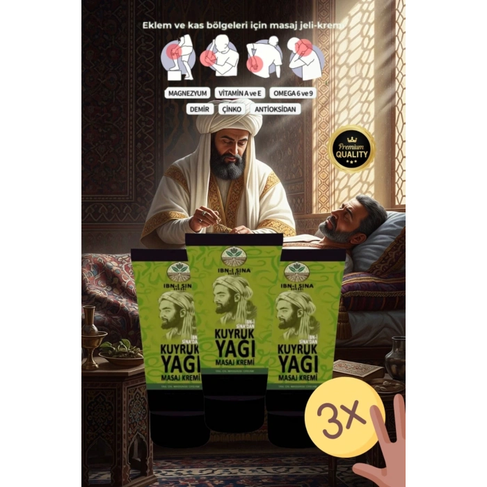 İbni Sina Kuyruk Yağı Mucizesi Vücut Diz Iskelet Agrilari Için Masaj Kremi 3 Adet