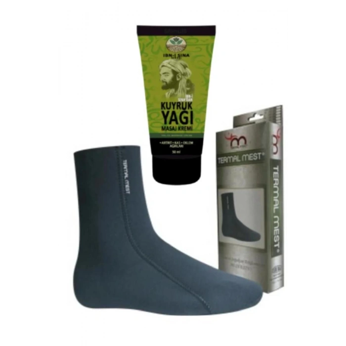 İbni Sina Kuyruk Yağı Vücut Sızıları İçin Bakım Kremi 50 mlx 2 ad+ Isı geçirmez Mest (XL)