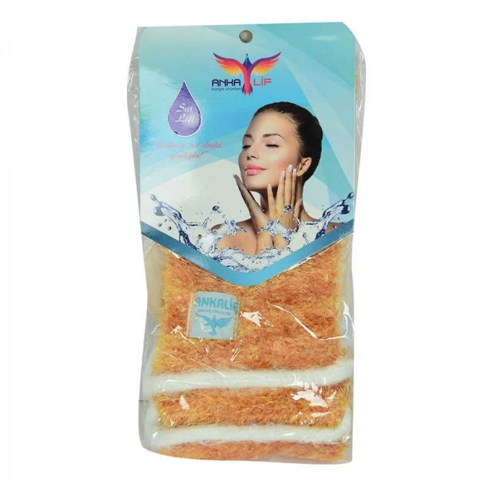 İpli Sırt ve Vücut Yumuşak Banyo Lifi Tcu-Sarı 56x10 Cm