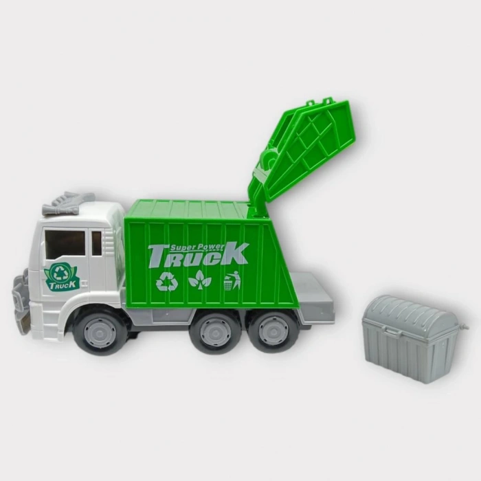 İş Makinaları Işıklı Sesli Çarp Dön 30cm - Çöp Kamyonu