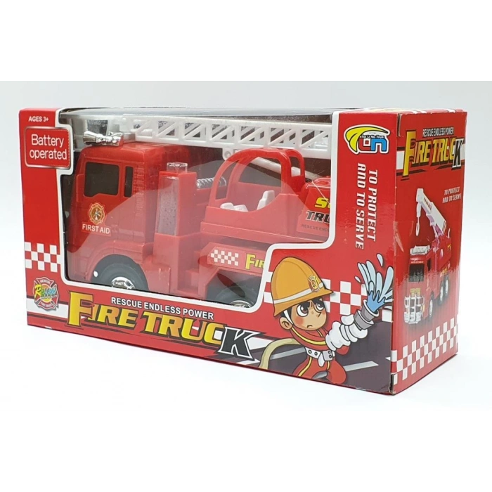 İtfaiye Aracı Merdivenli Pilli Işıklı Sesli Çarp Dön
