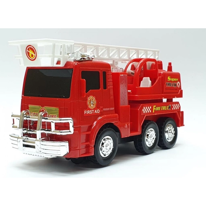 İtfaiye Aracı Merdivenli Pilli Işıklı Sesli Çarp Dön