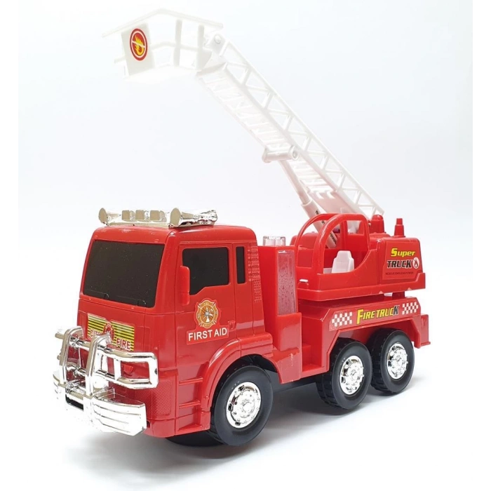 İtfaiye Aracı Merdivenli Pilli Işıklı Sesli Çarp Dön