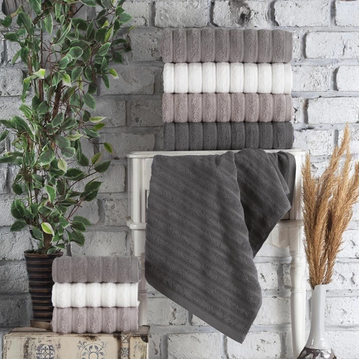 Jakarlı 4lü 70x145 Banyo Havlusu Monna V1