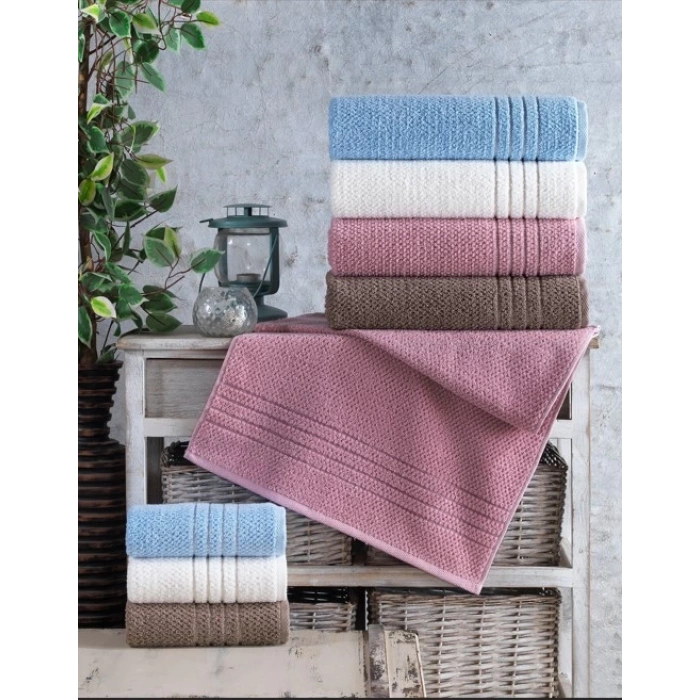 Jakarlı 4lü 90x150 Banyo Havlusu Carry